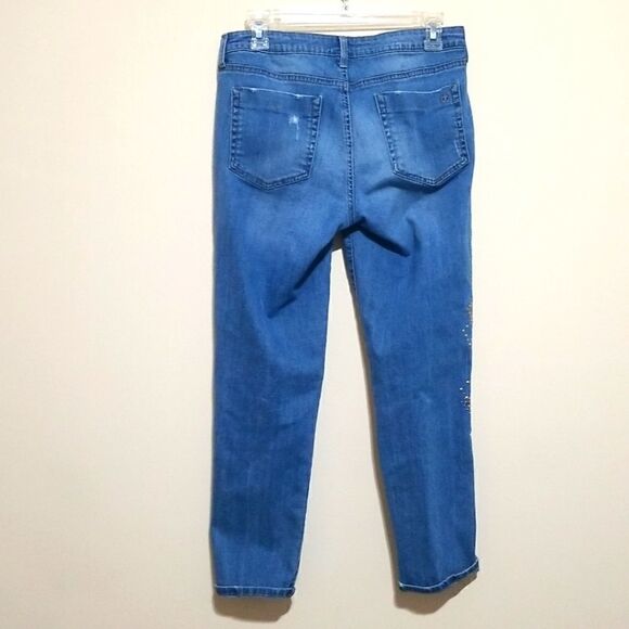 Jessica Simpson Blue Distressed Jeans Sz 28 - Picture 8 of 10